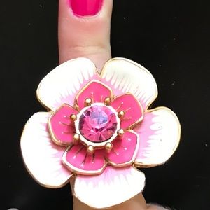 Betsey Johnson Flower  stretch ring, worn once